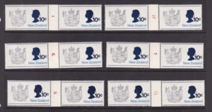New Zealand 1970 10c gutter pair plate numbers x6 mint never hinged UM MNH ** - Picture 1 of 1