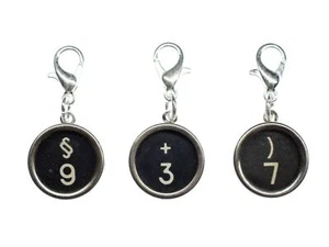 Wunschzahl Charm Miniblings Schreibmaschinentaste Schreibmaschine Zahl Ziffer sz - Picture 1 of 4