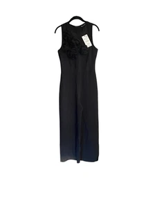 Zara, WTA, women’s floral textured, black jumpsuit size medium - Picture 1 of 7