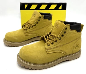 Amazone Boots MT High Mens Size 9.5 Nubuck Slip Resistant Work Leather Wheat - Picture 1 of 8