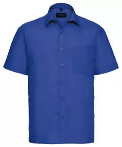 Russell Collection Camicia Uomo Manica Corta Popeline R-935M - Foto 1 di 1