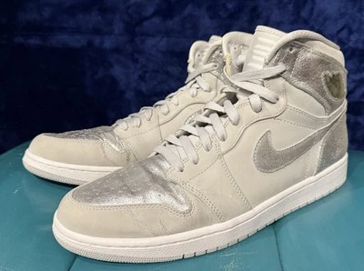 De colección 2010 Air Jordan 1 Retro Plateado Alto 25 Aniversario Hombres 13 396009-001 Foto 1 de 4