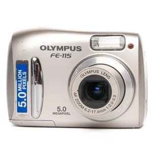 Olympus FE-115 5.0MP Silver Digital Camera Well Used - Picture 1 of 7