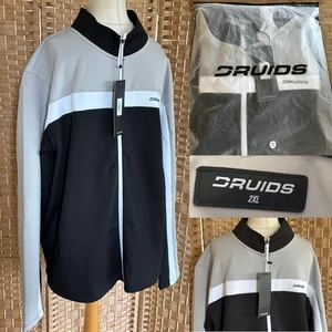 BNWT DRUIDS Black Grey KAI ZIP Midlayer Jacket Top 2XL 50” FULL ZIP Pockets GOLF - Picture 1 of 16