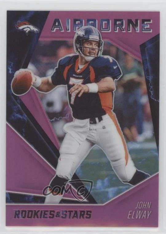 2020 Panini Rookies & Stars Airborne Pink /50 John Elway #AB-26 HOF - Image 1 of 2