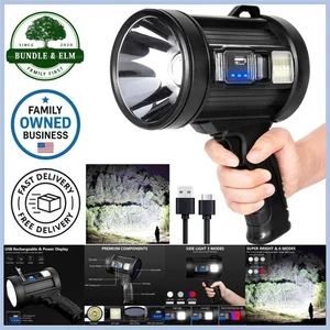 Foco de mano recargable 90.000 lúmenes impermeable camping caza luz - Imagen 1 de 9