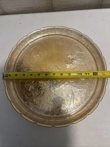 Jeannette Iridescent Carnival Glass Florigold 13.5 Plate Or Tray, Circa 1950 - Picture 1 of 1