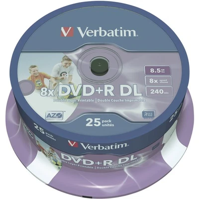 Verbatim 43667 DVD+R DL Rohling 8.5 GB 25 St. Spindel Bedruckbar - Bild 1 von 2
