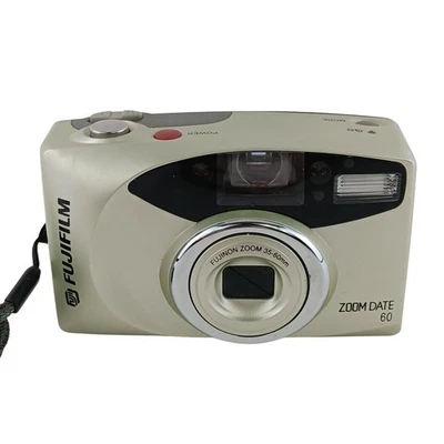 Vintage Fujifilm Zoom Date 60 35mm Film Point Shoot Camera Fujinon 35-60mm Flash - Image 1 of 4