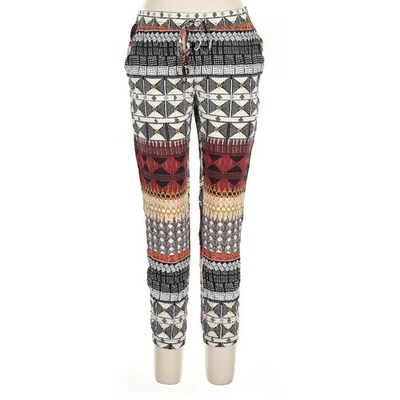 Pantalones de salón Bebop Boho multicolor estampado tribal ligeros cómodos 1X Foto 1 de 4