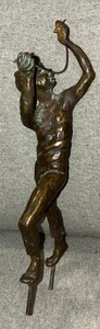 Vintage MCM 1968-69” CURTIS JERE 11” Bronce NIÑO CON GLOBOS - Ver Estado - Imagen 1 de 6