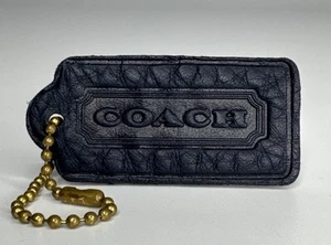 Vintage Coach Sonoma Dark Blue Pebble Leather Hang Tag - Picture 1 of 4