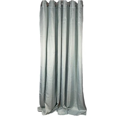 Blue Woven Polyester Unlined Curtain Panels Ring Rod Pocket 40 x 84 in Lot Of 2 - Image 1 of 4