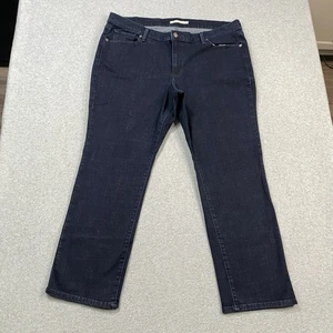 Jeans Levis para mujer 20W 40x28 clásico recto elástico lavado oscuro denim occidental - Imagen 1 de 17