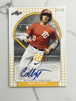 2018 Leaf Perfect Game Gold #BA-CT5 Colby Thomas Auto /25 Athletics Card - Image 1 of 2