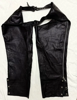 3XL FMC Cuero Chaps Unisex Nómada Negro Motocicleta Motociclista Pantalones Seguridad Harley Foto 1 de 4