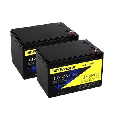 12V 20Ah Lithium LiFePO4 Deep Cycle Battery (2 Pack), 4000 Cycles Rechargeabl... - Image 1 of 4