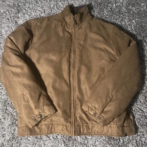 Chaqueta básica de gamuza sintética Johnston & Murphy para hombre MBrown franela forro acolchado - Imagen 1 de 24