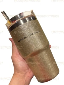 Stanley x Starbucks Korea 2023 Holiday Glam Gold Glitter SS 20oz~NWT~US SELLER - Picture 1 of 16