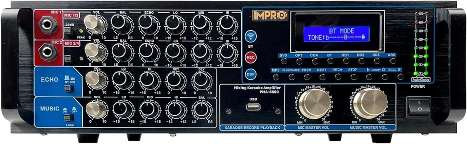 ImPro PMA-6800 800Watt Karaoke Mixing Amplifier