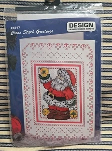 Design Works Crafts SANTA Cross Stitch Greetings Kit #5817 New Sealed - Picture 1 of 6