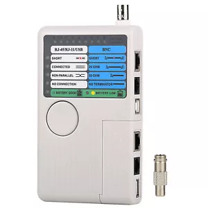 Grey Network Cable Tester for RJ11 RJ45/Cat5 Cat6/USB BNC LAN/UTP STP LAN - Picture 1 of 8
