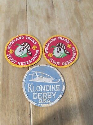 Boy Scout lot of 3 Klondike Derby patch & Woo...
