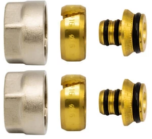 2 x Klemmringverschraubung Messing Vernickelt 3/4" Eurokonus Verbundrohr 16x2mm - Bild 1 von 1