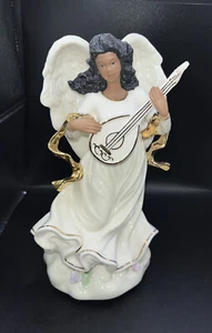Porcelain Angel Figurine Music Box Plays What A Friend We Have In Jesus 9” Tall - Picture 1 of 10