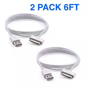 2pack 6ft 30-pin USB Charging Data Cable Cord for iPad 1/2/3 iPod Nano 1-6 - Picture 1 of 4