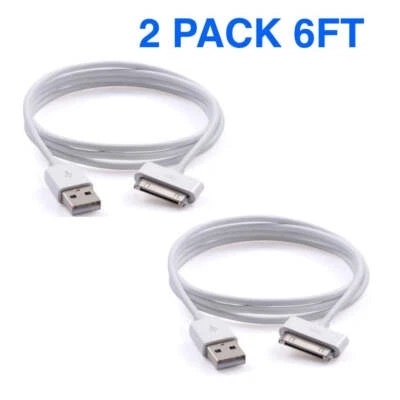 2pack 6ft 30-pin USB Charging Data Cable Cord for iPad 1/2/3 iPod Nano 1-6 - Image 1 of 4