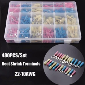 480X Heat Shrink Wire Connectors Electrical Crimp Marine Automotive Terminals - Picture 1 of 7