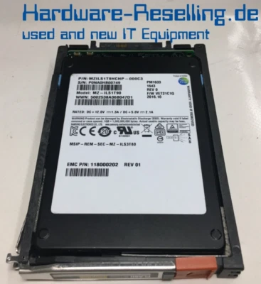 Samsung EMC 1.92TB PM1633 SAS 12G SSD 2,5" 118000202 MZILS1T9HCHP-000C3 5052108 - Bild 1 von 3