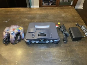 Nintendo 64 N64 System / Console Bundle + Cables + OEM Atomic Purple Controller - Picture 1 of 6