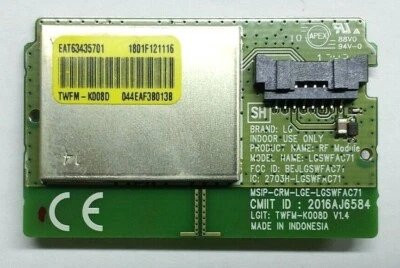 MODULO WIFI EAT63435701 EAT63435703 PARA LG 28MT49S 32LJ610V - Imagen 1 de 2