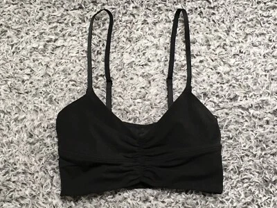 Colsie Women's Size XS Black Ruched Bralette with Adjustable Straps - Image 1 of 4
