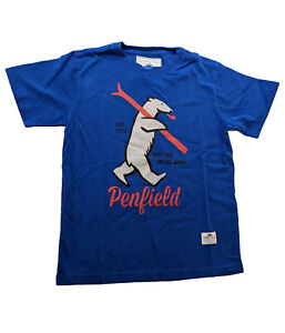 Penfield Kid's Blue Ski Bear Short Sleeve T-Shirt Size 7-8 Years NWT