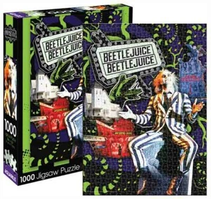 1000 piece Jigsaw Puzzle Horror Movie BEETLEJUICE Collage Licensed by AQUARIUS - Picture 1 of 5