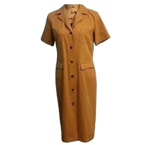 JIL SANDER neutral caramel brown tan shirtdress with pockets size 42 (EU) - Picture 1 of 4