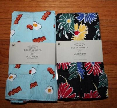 TWO (2) NEW NWT Mens J.Crew J. J Crew Boxers Boxer Shorts Underwear MEDIUM *5D - Image 1 of 2