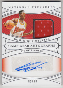 2021-22 National Treasures Dominique Wilkins Game Gear Autograph Jersey Auto /99