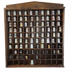 Lot of 86 Thimbles pewter metal ceramic wood various states with case - Picture 1 of 24