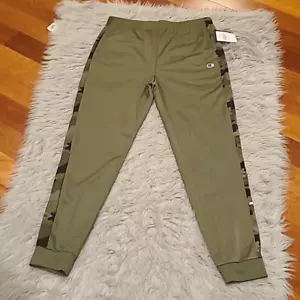 NWT Champion boys olive green, black and white camoflage logo sweatpants - Picture 1 of 7