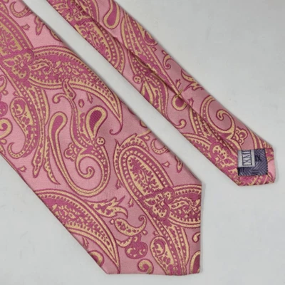 XMI NORDSTROM CORBATA SEDA ROSA AMARILLO PAISLEY SATINADO TEXTURIZADA 3.75" X 58" Foto 1 de 3