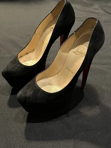 CHRISTIAN LOUBOUTIN PANTALONES ROJOS 160mm 160 BOMBAS TACONES ZAPATOS TALLA 37 7 AUTÉNTICOS - Imagen 1 de 24