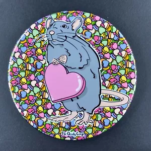 Gray Rat Candy Hearts Pin Button Badge Valentines Day Gifts and Accessories - Picture 1 of 12