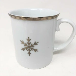 Target Home TRADITIONAL HOLIDAY 14oz Mug Silver Snowflake Silver Rim Replacement - Picture 1 of 7