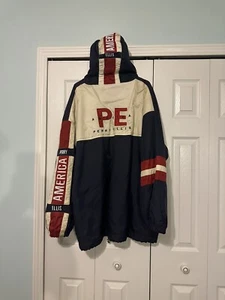 90’s Vintage Perry Ellis Zip Up Spring/Fall Jacket America Logo With Hood XXL - Picture 1 of 8