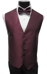 Large Mens Wine Burgundy Ralph Lauren Tuxedo Fullback Vest & Tie Wedding Prom - Picture 1 of 2