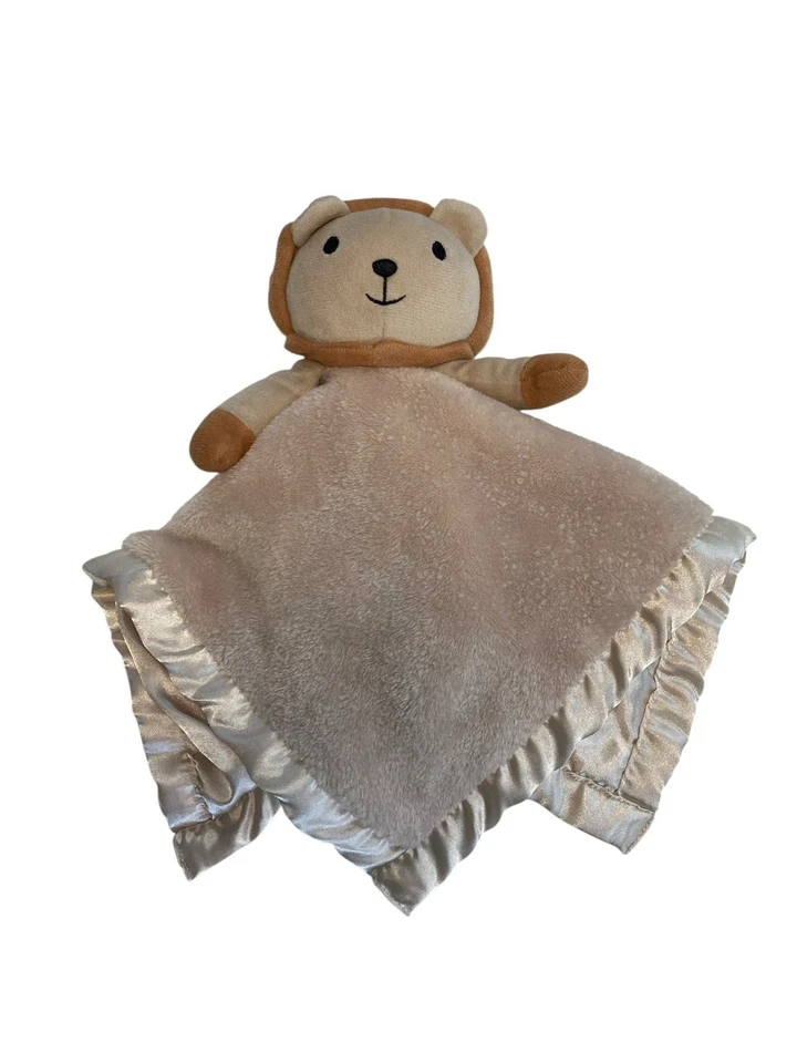 Профессиональное защитное одеяло Goleem Lion Lovey 16 дюймов с атласной отделкой детское плюшевое желтовато-коричневое бежевое - Изображение 1 из 4